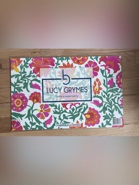 Lucy Grymes 24 Floral Paper Placemats - Pink, Green & Orange  Pack 11x17